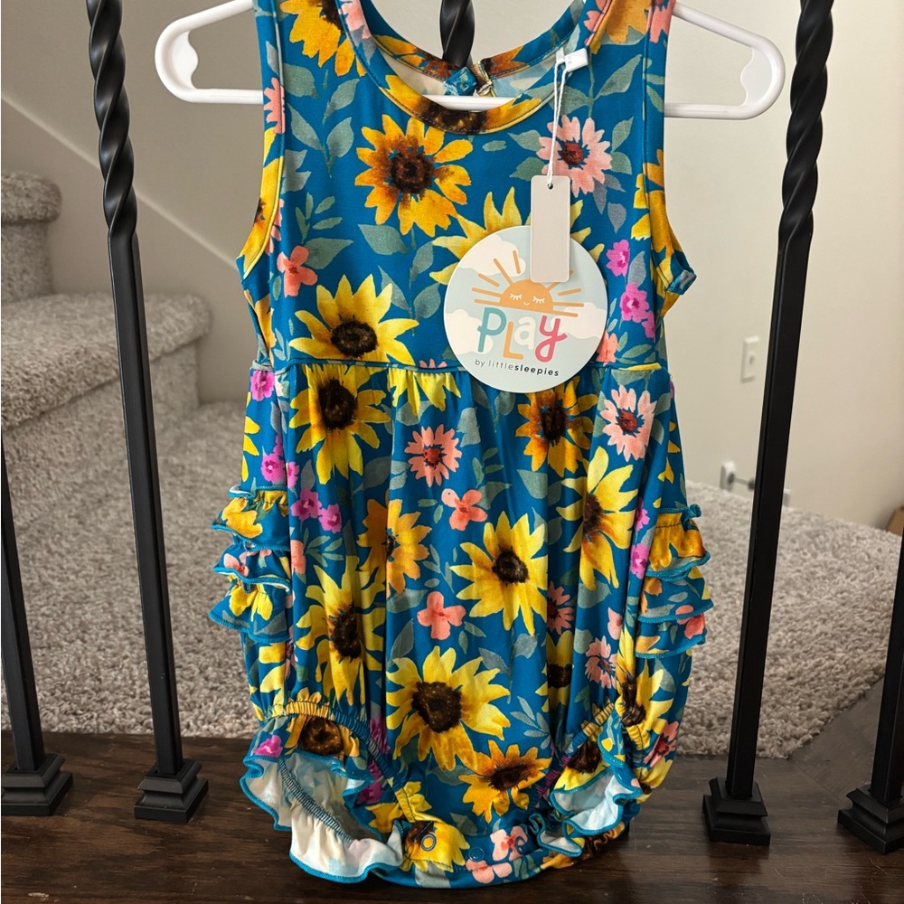 Floral Sunflower Baby Romper